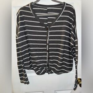 Striped Button-Up Sweater